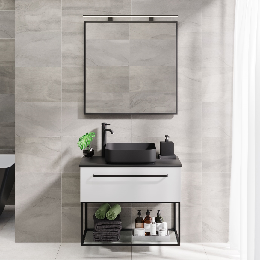 BATH DELUXE 01-080-05-02-00 - Огледало за баня BORGSTED 80x80 см черен