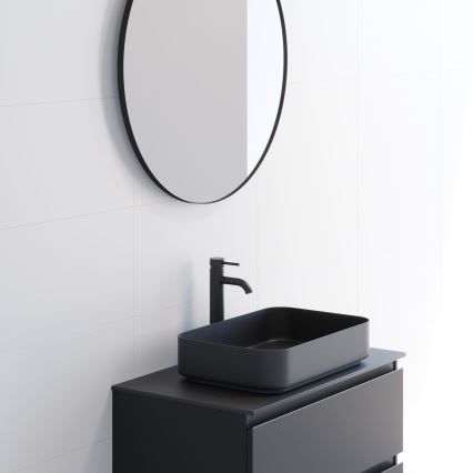 BATH DELUXE 01-080-09-02-00 - Огледало за баня BORGSTED Ø 80 см черен