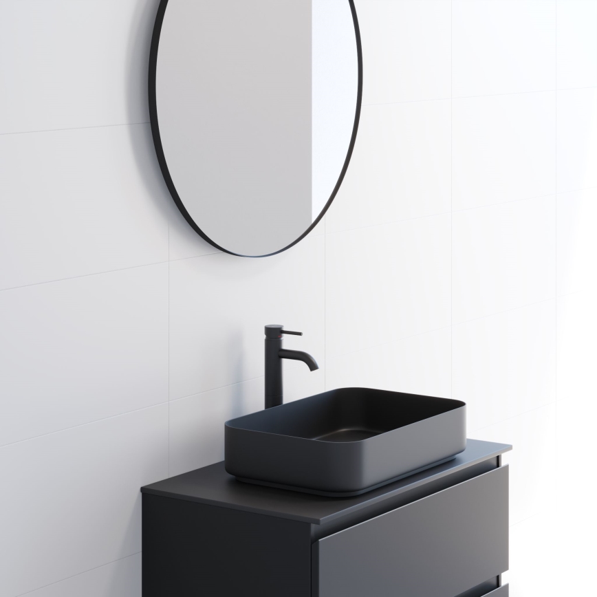 BATH DELUXE 01-080-09-02-00 - Огледало за баня BORGSTED Ø 80 см черен