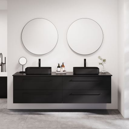 BATH DELUXE 01-080-09-02-00 - Огледало за баня BORGSTED Ø 80 см черен