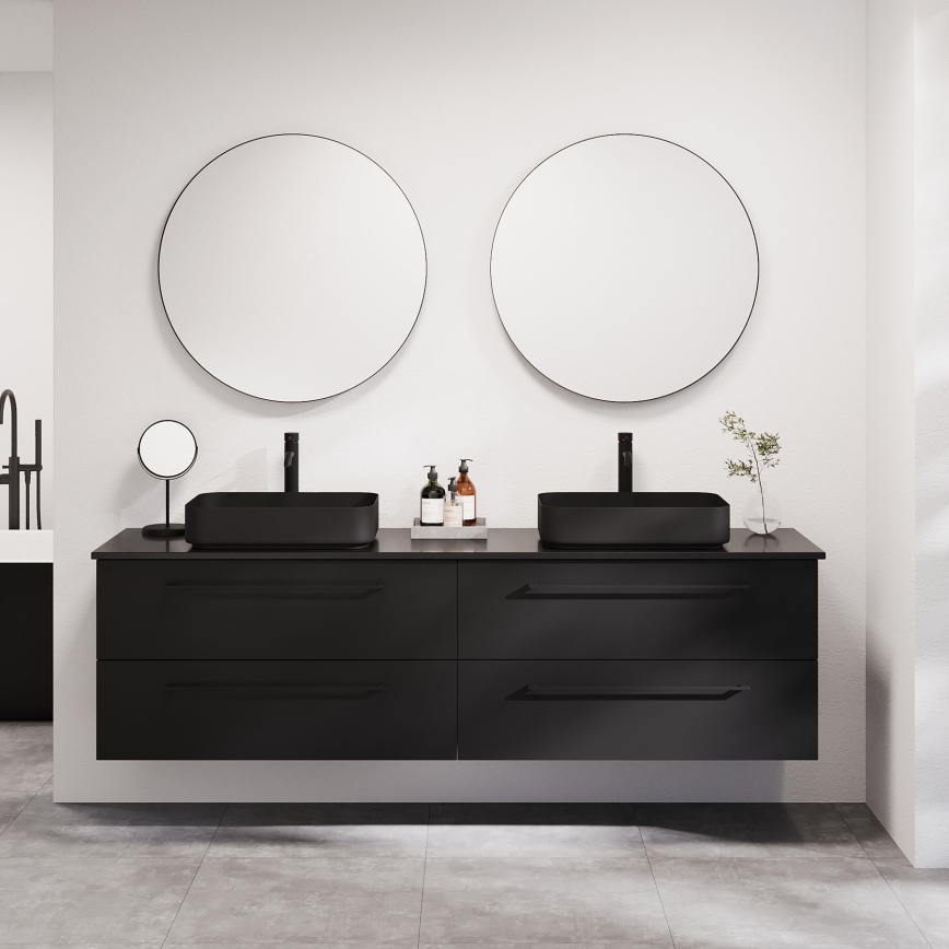 BATH DELUXE 01-080-09-02-00 - Огледало за баня BORGSTED Ø 80 см черен