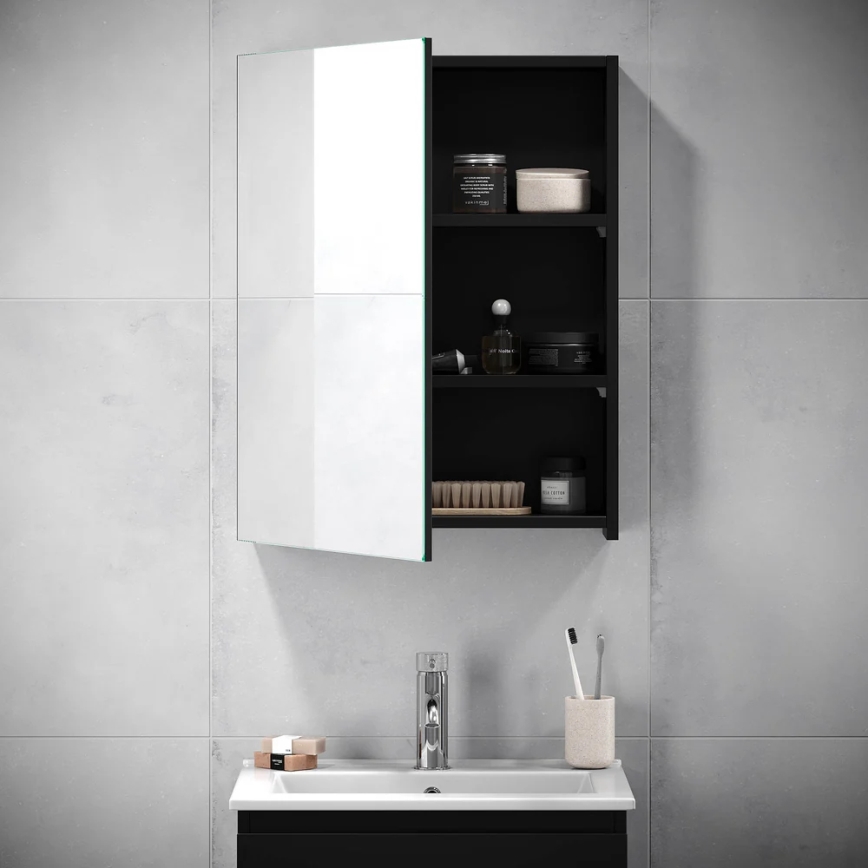 BATH DELUXE 02-050-63-02-01 - Огледален шкаф за баня KENWOOD 65x50 см матов черен