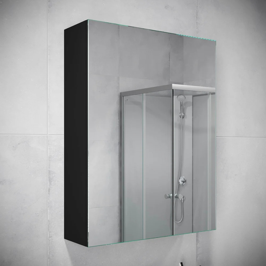 BATH DELUXE 02-050-63-02-01 - Огледален шкаф за баня KENWOOD 65x50 см матов черен