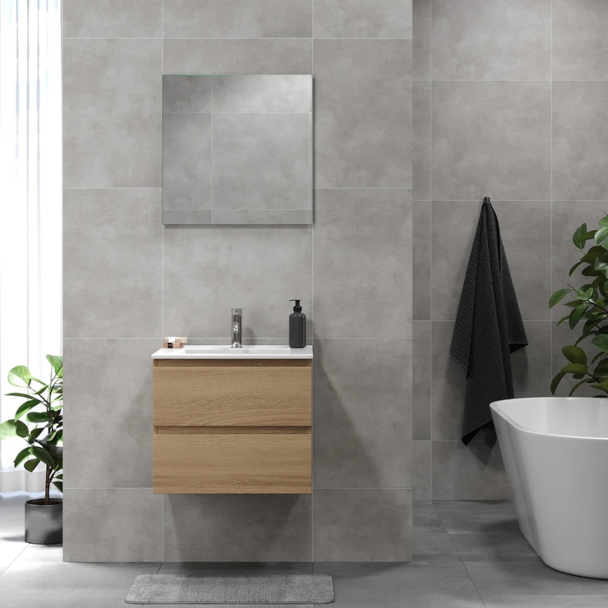 BATH DELUXE 03-060-64-86-01 - Шкаф за баня с мивка KENWOOD 61 см дъб