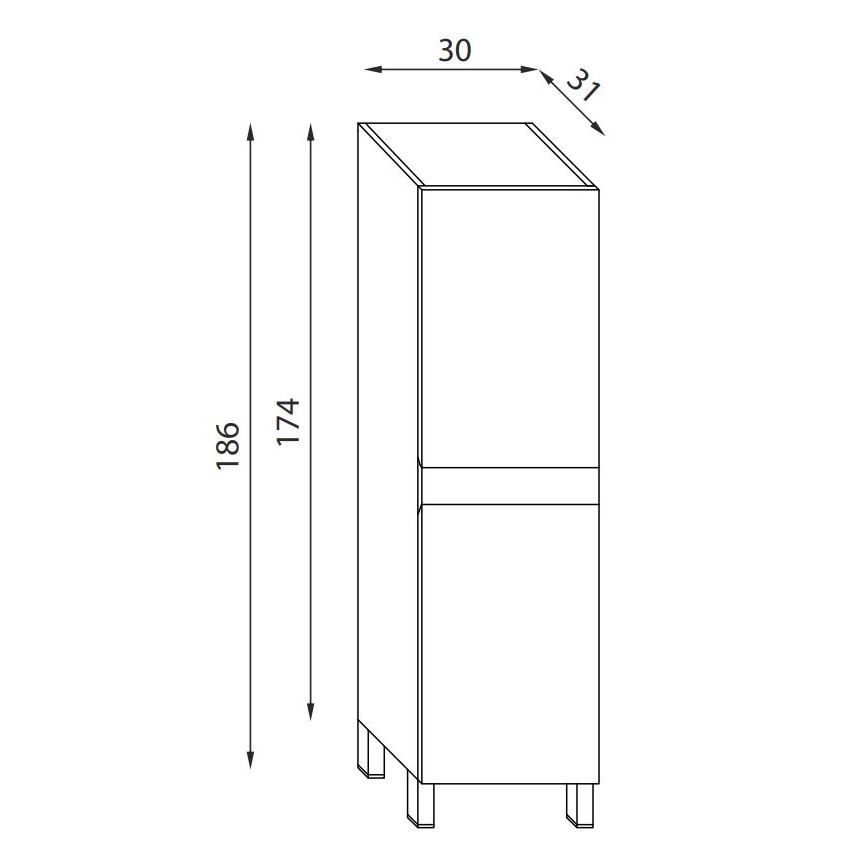 BATH DELUXE 04-030-63-02-01 - Шкаф за баня KENWOOD 186 см матов черен