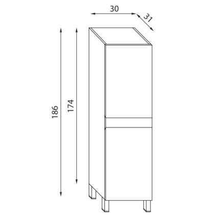 BATH DELUXE 04-030-64-84-01 - Шкаф за баня KENWOOD 186 см орех