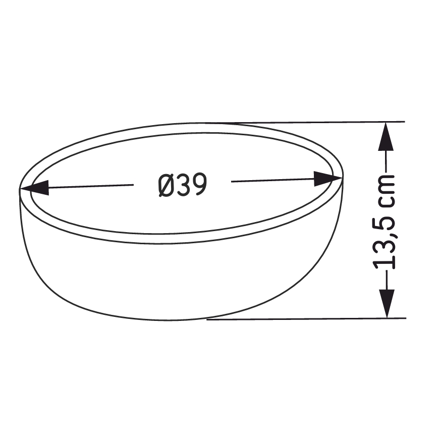 BATH DELUXE 06-039-19-23-00 - Мивка за плот BERGEN Ø 39 см, бетон/сив