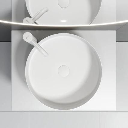 BATH DELUXE 06-040-16-01-00 - Мивка за плот LJORDAL Ø 40 см, неръждаема стомана/матова бяла