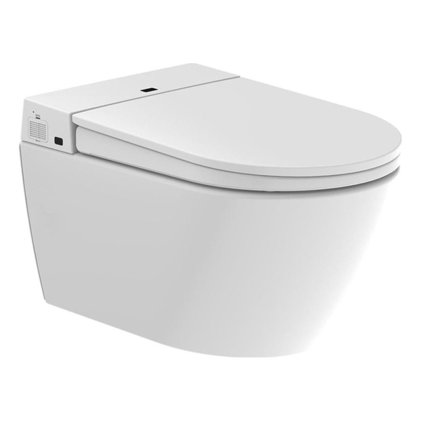 BATH DELUXE 21-040-02-11-00 - Стенна тоалетна с биде и тоалетна седалка SoftClose TISVILDELEJE 1600W/230V бял + дистанционно управление