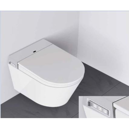 BATH DELUXE 21-040-02-11-00 - Стенна тоалетна с биде и тоалетна седалка SoftClose TISVILDELEJE 1600W/230V бял + дистанционно управление