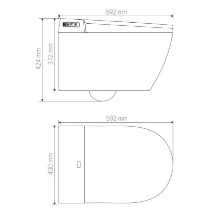 BATH DELUXE 21-040-02-11-00 - Стенна тоалетна с биде и тоалетна седалка SoftClose TISVILDELEJE 1600W/230V бял + дистанционно управление