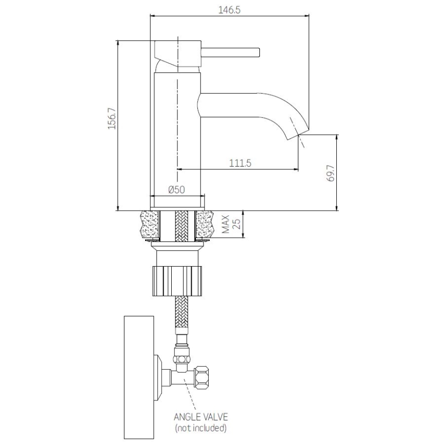 BATH DELUXE 28-005-03-64-00 - Кран за мивка ANHOLT 15,6 см лъскав месинг