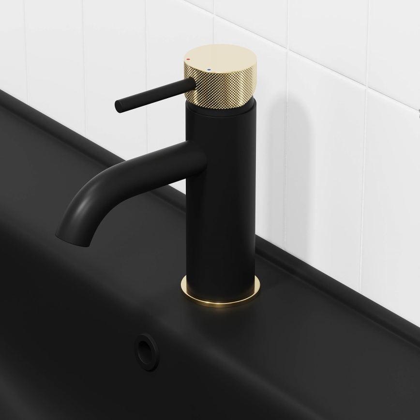 BATH DELUXE 28-005-03-72-00 - Кран за мивка ANHOLT 15,6 см черен/месинг