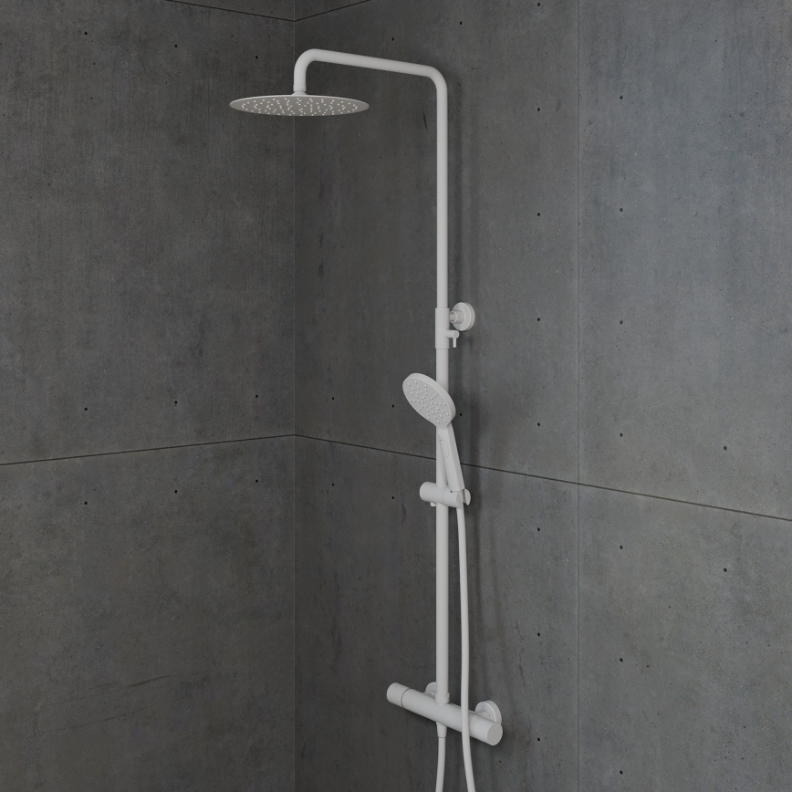 BATH DELUXE 31-120-05-01-00 - Душ комплект с термостатен смесител DRAGOR матово бял
