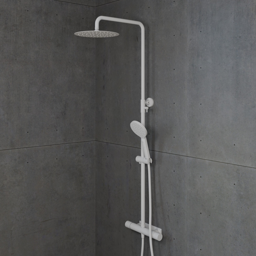 BATH DELUXE 31-120-07-01-00 - Душ комплект с термостатен смесител DRAGOR матово бял
