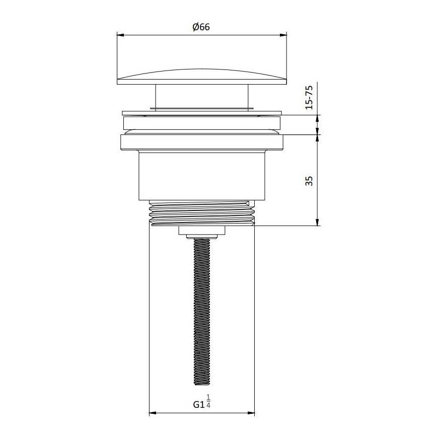 BATH DELUXE 33-004-05-02-04 - Сифон за мивка RODBY Ø 6,6 см черен