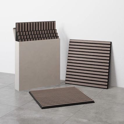 BATH DELUXE 54-060-08-84-12 - К-кт 4x Акустичен панел за стена DANVIKEN 60x60 см орех