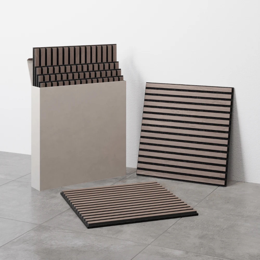 BATH DELUXE 54-060-08-84-12 - К-кт 4x Акустичен панел за стена DANVIKEN 60x60 см орех