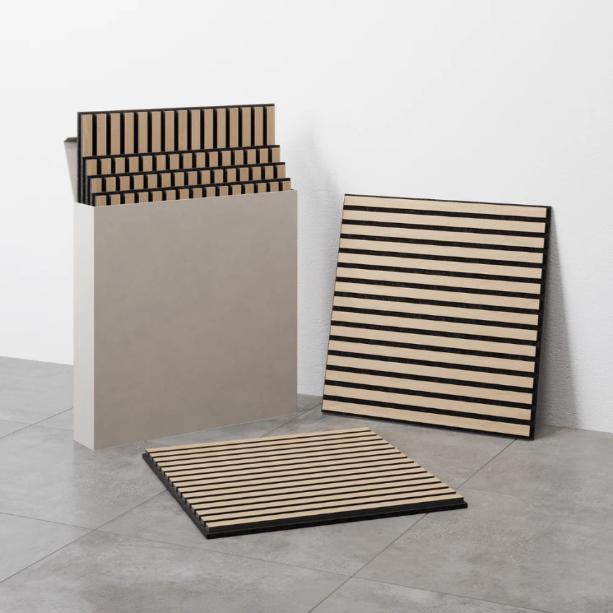 BATH DELUXE 54-060-08-86-12 - К-кт 4x Акустичен панел за стена DANVIKEN 60x60 см дъб