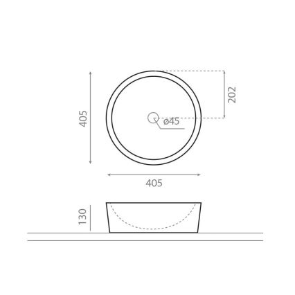 Bathco 00307 - Мивка за плот DUAL Ø 40,5 см камък/бежова