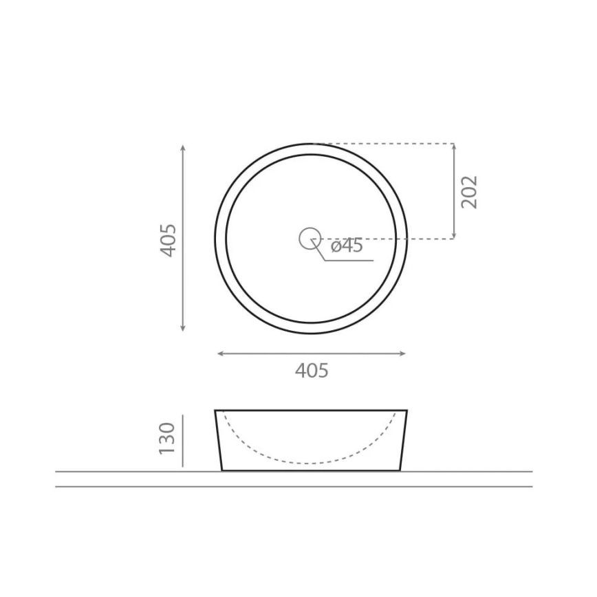 Bathco 00307 - Мивка за плот DUAL Ø 40,5 см камък/бежова