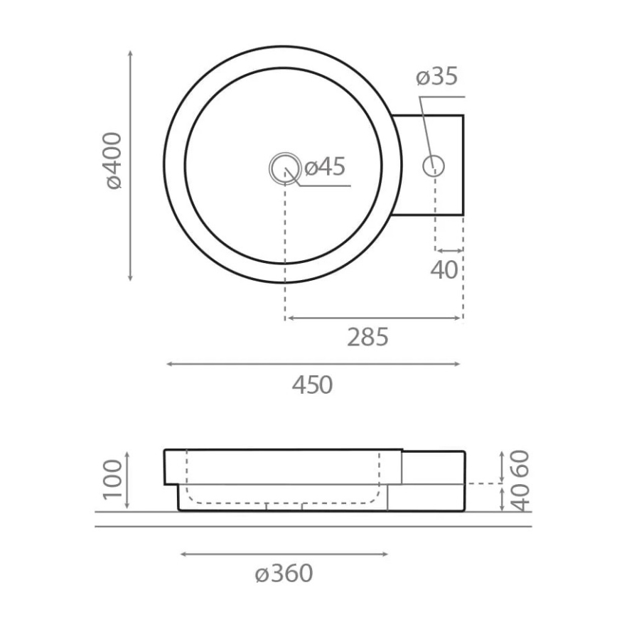 Bathco 00338 - Мивка за плот ICONO 40x45 cm камък/бежово