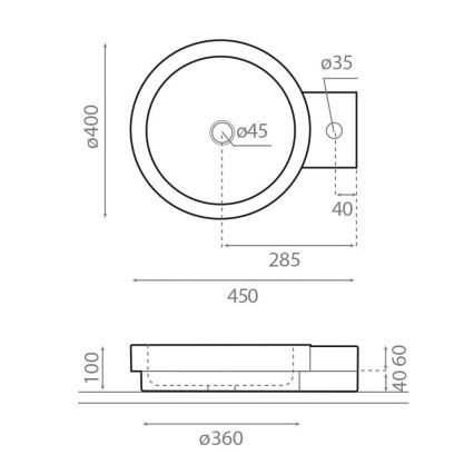 Bathco 00339 - Мивка за плот ICONO 40x45 см камък/сива