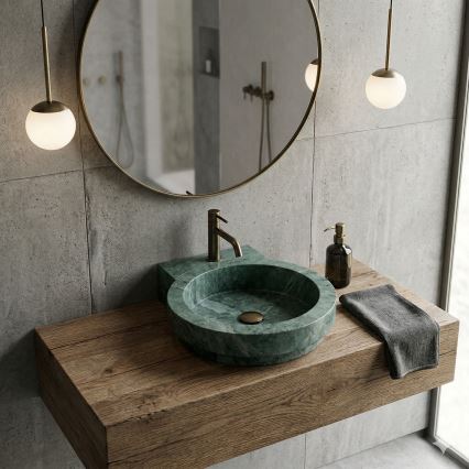 Bathco 00339 - Мивка за плот ICONO 40x45 см камък/сива