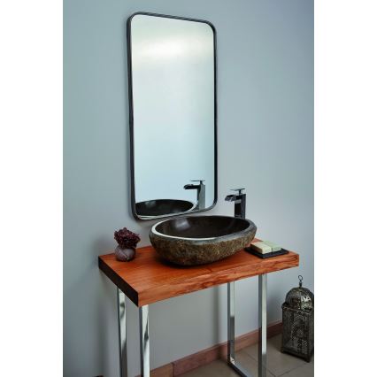 Bathco 00393 - Мивка за плот RIO 52x47 см камък/сива