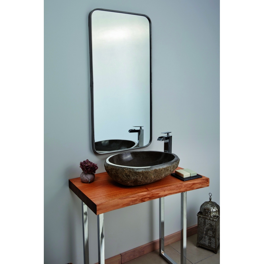 Bathco 00393 - Мивка за плот RIO 52x47 см камък/сива