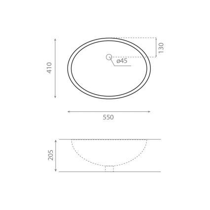 Bathco 0053 - Вграден умивалник ANCONA 55x41 см порцелан/бял