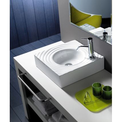 Bathco 0081 - Мивка GOTA за монтаж върху плот, 45 x 45 см, порцелан, бяла