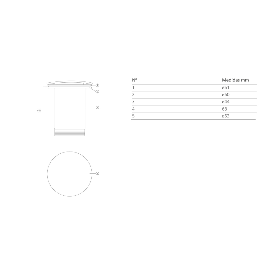 Bathco 0212MT- Изпускател за мивка без преливник CLICK-CLACK, диаметър 6 см, лъскав хром/матова бяла