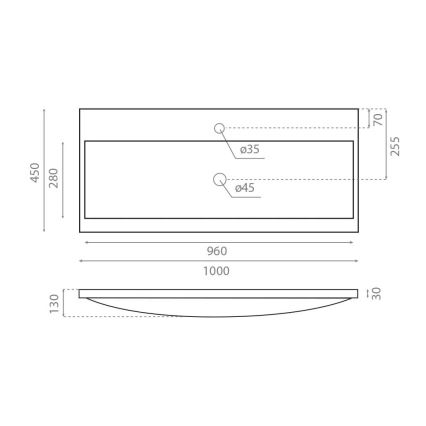 Bathco 0506 - Вградена мивка MANHATTAN 100x45 см смола/бяла
