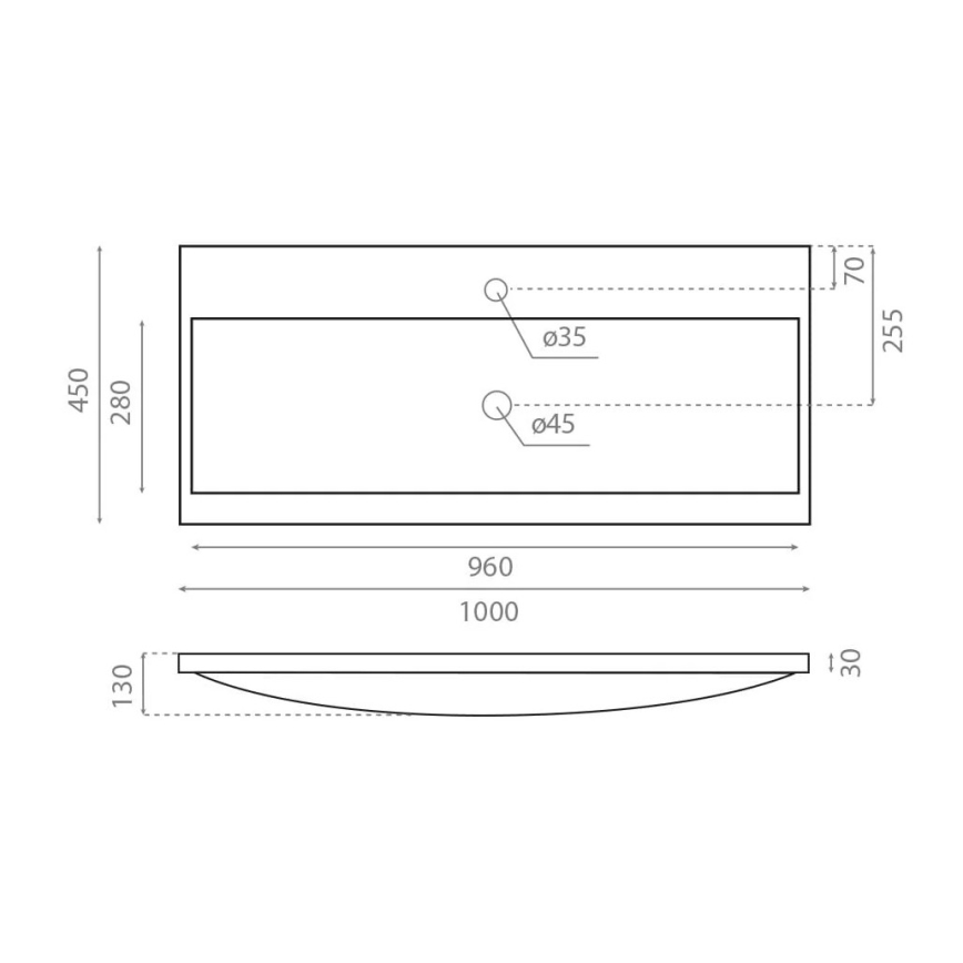 Bathco 0506 - Вградена мивка MANHATTAN 100x45 см смола/бяла