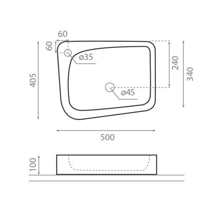 Bathco 4001 - Мивка за плот ARAGON 50x40,5 см порцелан/бяла