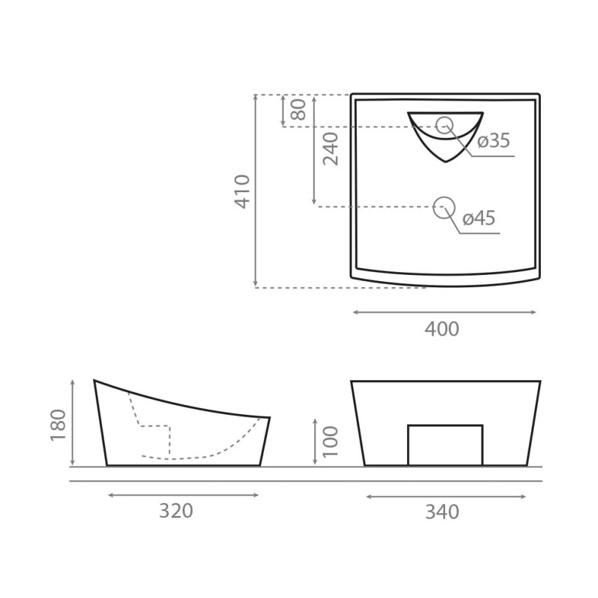 Bathco 4002 - Мивка за плот SORIA 40x41 cm порцелан/бяла