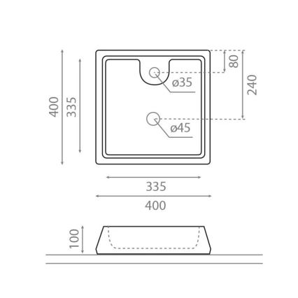 Bathco 4003 - Мивка за плот GALICIA 40x40 cm порцелан/бяла
