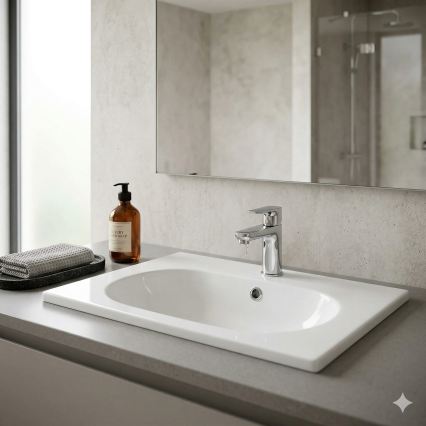 Bathco 4015 - мивка за плот CASTELLON Ø 35 см, порцелан/бяла