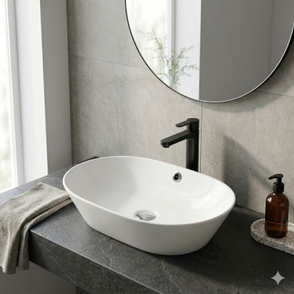 Bathco 4038 - Мивка за плот TOULOUSE 59 x 42 см, порцелан/бяла
