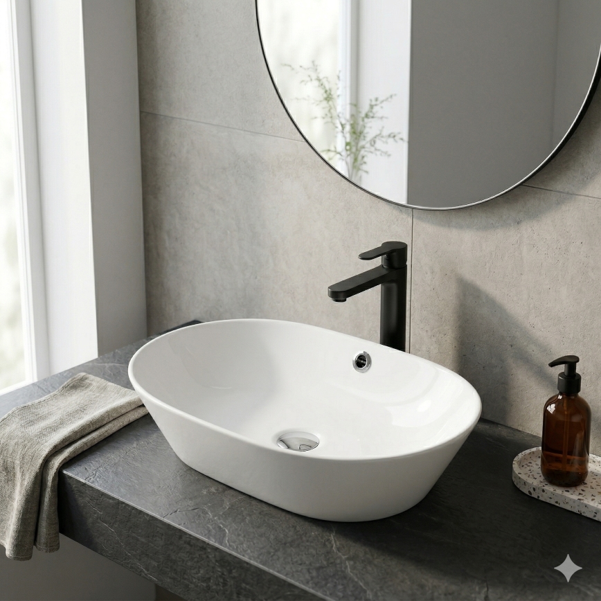 Bathco 4038 - Мивка за плот TOULOUSE 59 x 42 см, порцелан/бяла