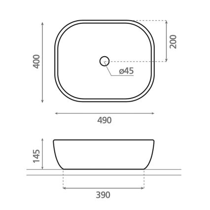 Bathco 4072 - Мивка за плот OLEA 49x40 cm порцелан/бяла