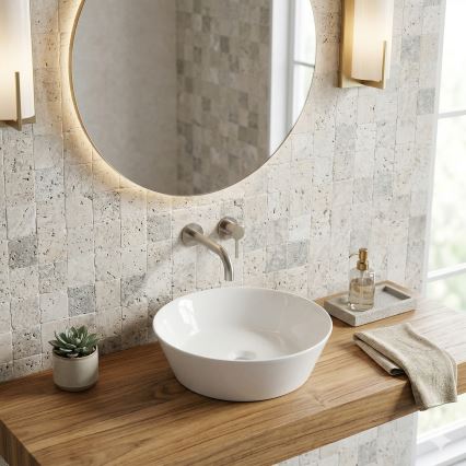 Bathco 4087 - Мивка за плот VOLTA, диаметър 42 см, порцелан/бяла