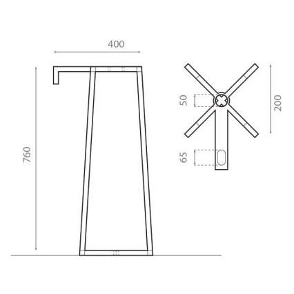 Bathco 8216 - Стойка за мивка VOLTA 76x40 см стомана/лъскав хром