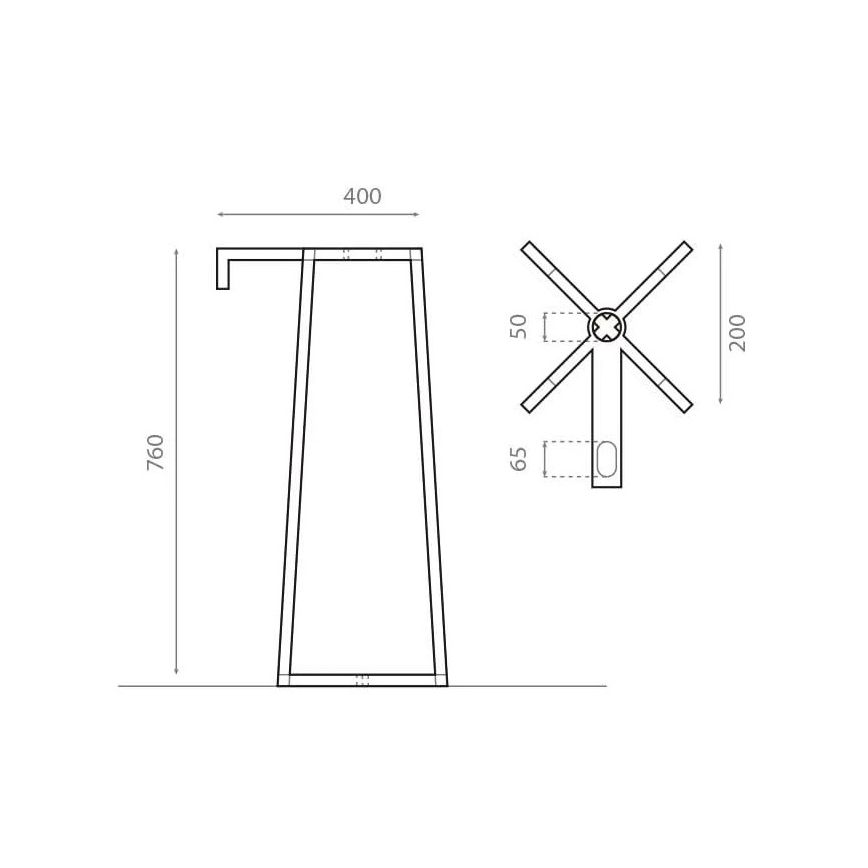 Bathco 8216 - Стойка за мивка VOLTA 76x40 см стомана/лъскав хром