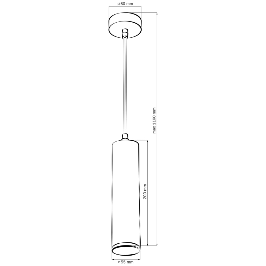 Bathroom полилей на връв TURYN 1xGU10/10W/230V IP44 черен