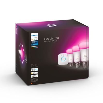 Базов к-кт Philips Hue WHITE AND COLOR AMBIANCE 3xE27/9W/230V 2000-6500K + взаимосвързващо у-во