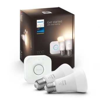 Базов комплект Philips Hue WHITE 2xE27/9,5W 2700K + Hue Bridge