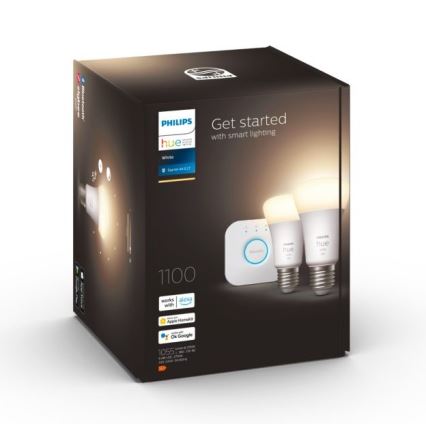 Базов комплект Philips Hue WHITE 2xE27/9,5W 2700K + взаимосвързващо устройство