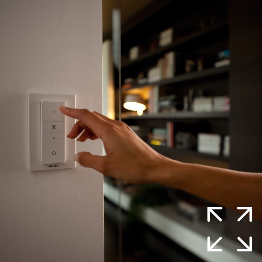 Начален комплект Philips Hue WHITE AMBIANCE 2xE27/8W/230V + Hue Bridge и димер превключвател